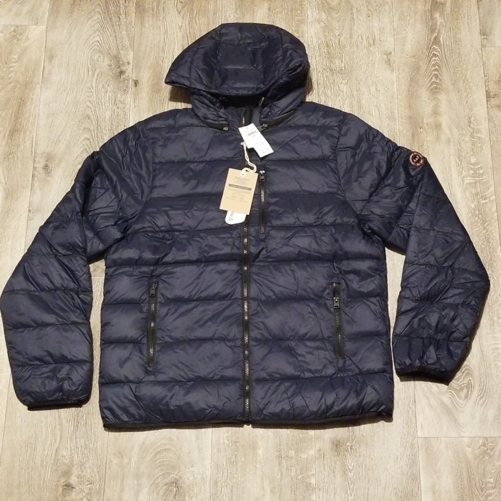 Abercrombie and fitch packable puffer coat, blue